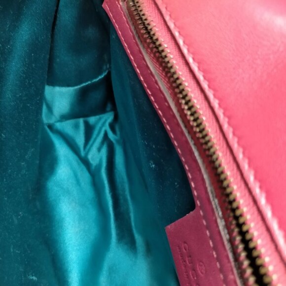 Authentic Gucci Pink Suede Leather Shoulder Bag mon832-110525 - Picture 13 of 16